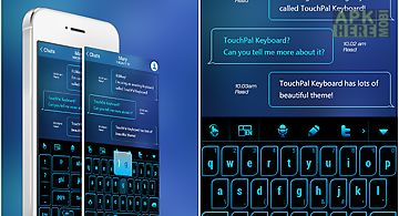 Neon blue light keyboard theme