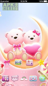 pink bear heart cute theme
