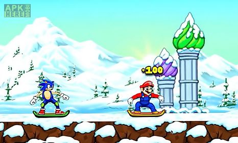 my friends mario and sonic toon skiing