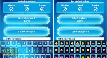 Neon blue emoji keyboard