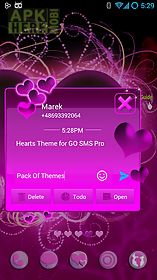 hearts theme for go sms pro