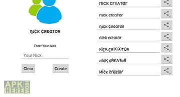 Nick creator for msn