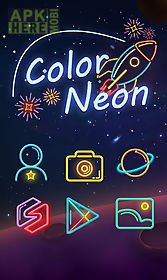 color neon go launcher theme