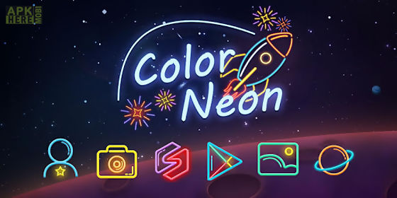 color neon go launcher theme