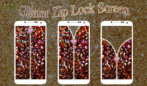 glitter zip lock screen