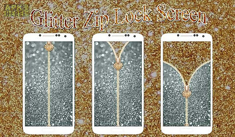 glitter zip lock screen
