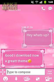 go sms pro theme pink clouds