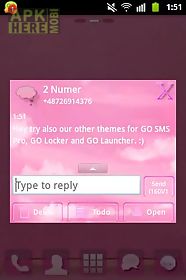 go sms pro theme pink clouds