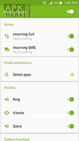 flash alerts on call and sms