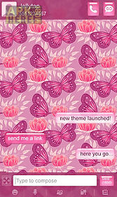 pink butterfly go sms theme