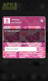 pink butterfly go sms theme
