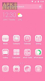 pink girl-apus launcher theme