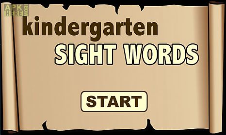kindergarten sight words free