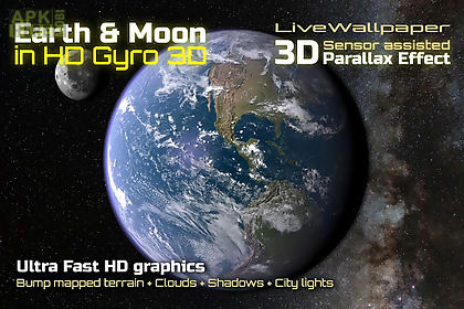 earth & moon in hd gyro 3d