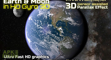 Earth & moon in hd gyro 3d