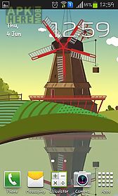 windmill and pond live wallpaper