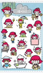 cute girl rainy sticker pack