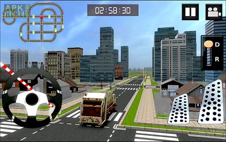 garbage truck driver 3d