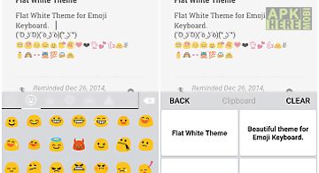 Flat white emoji keyboard skin