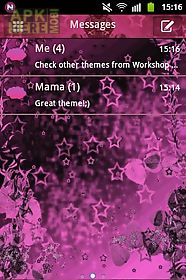 go sms theme pink dark star