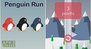 Penguin run, cartoon